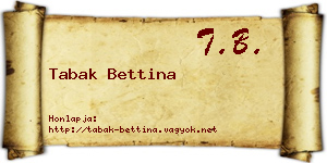 Tabak Bettina névjegykártya